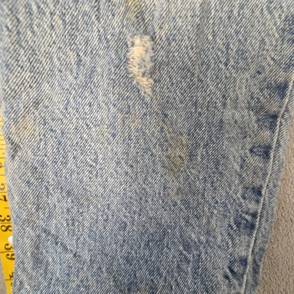 Levis 501 CT Jeans Womens Light Wash Tapered Patched Distressed Fits 27x27 - Picture 15 of 16